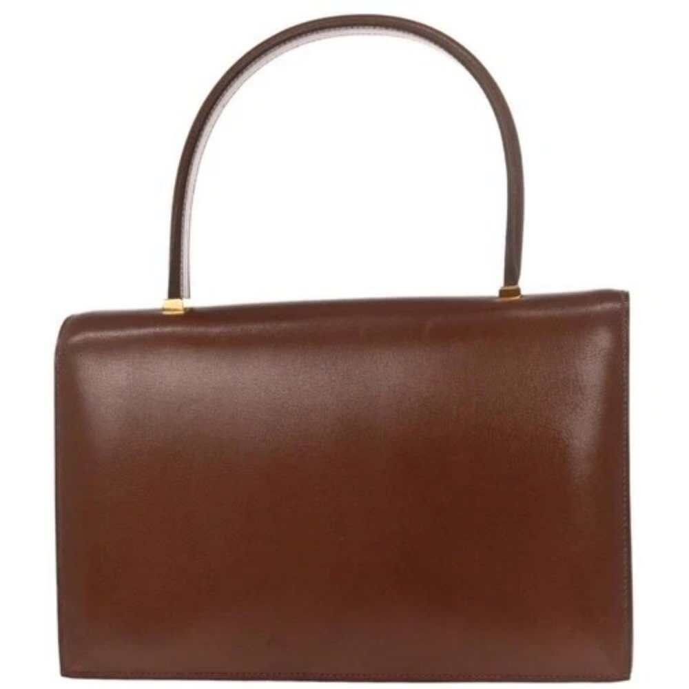 Hermes Marron Fonce Box Calf Piano Handbag - Picture 2 of 10